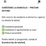 Ofer servicii de curatenie la domiciliu clientului la preturi mici